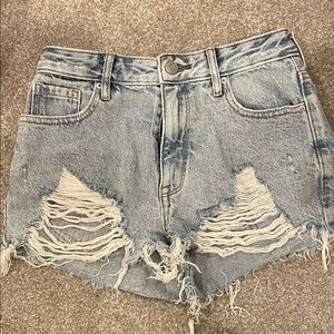 PacSun Ripped Light Blue Jean Shorts